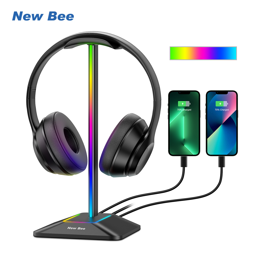 Desk Setup Gaming - New Bee Z8 RGB Headphones Stand