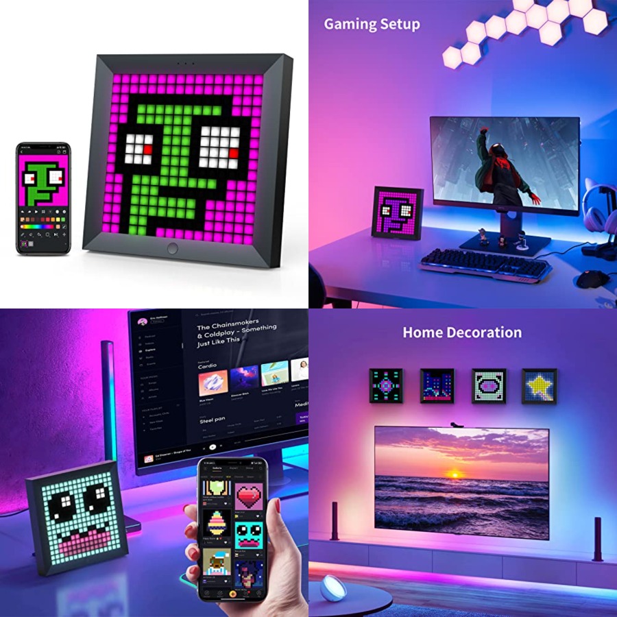 Desk Setup Gaming - LED Light Pixel Display Panel Suit