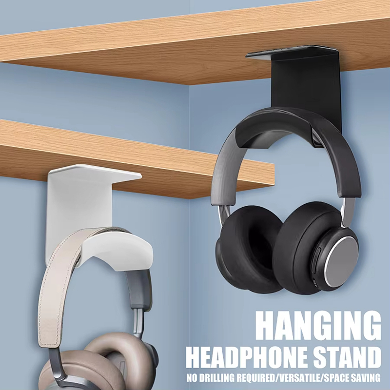 Desk Setup Gaming - Universal Headphone Stand Adhesive Plastic Wall