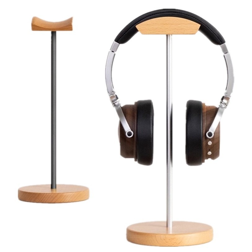 Desk Setup Gaming - Black Walnut Wood & Aluminum Headphone