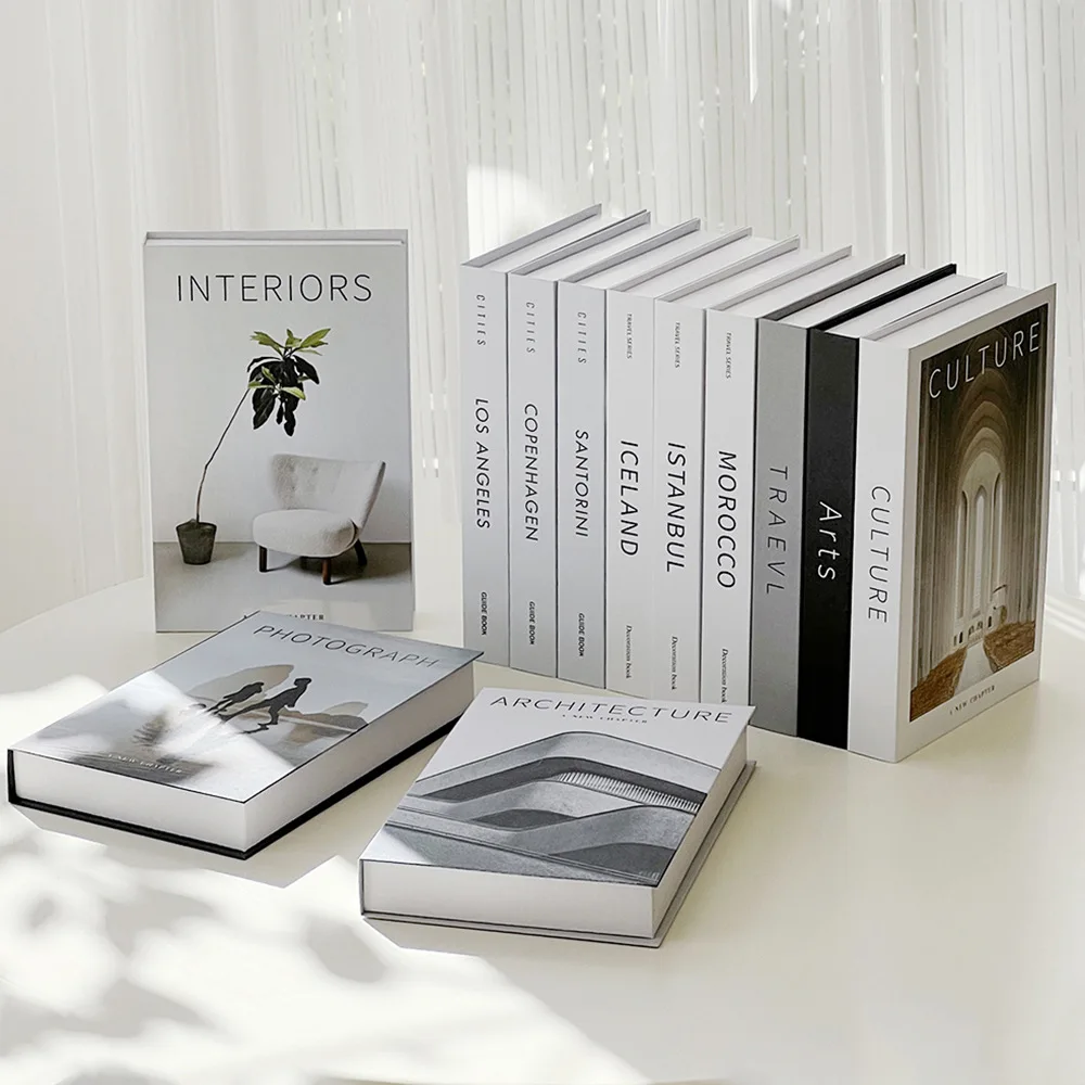 Desk Setup Minimalist - Minimalist Modern Decorative Fake Books Props