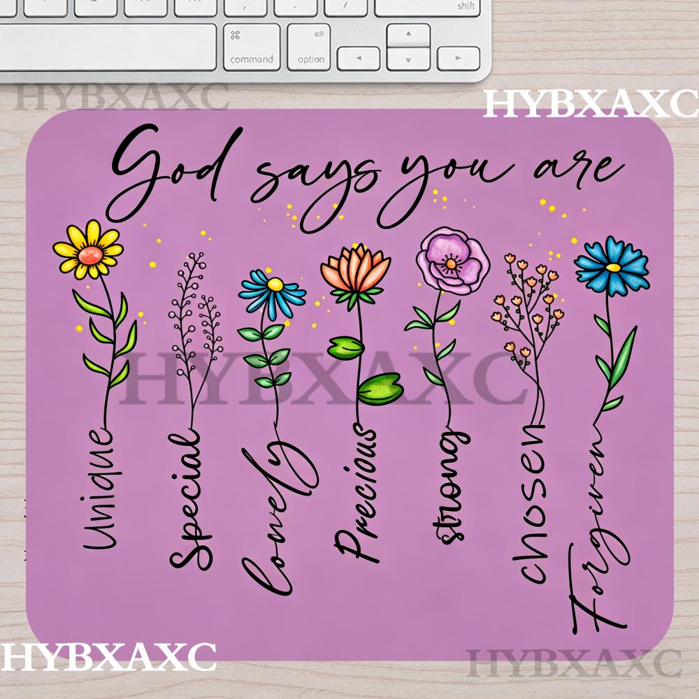 Desk Setup For Work - HYBXAXC Colorful Flower Quote Small Mouse