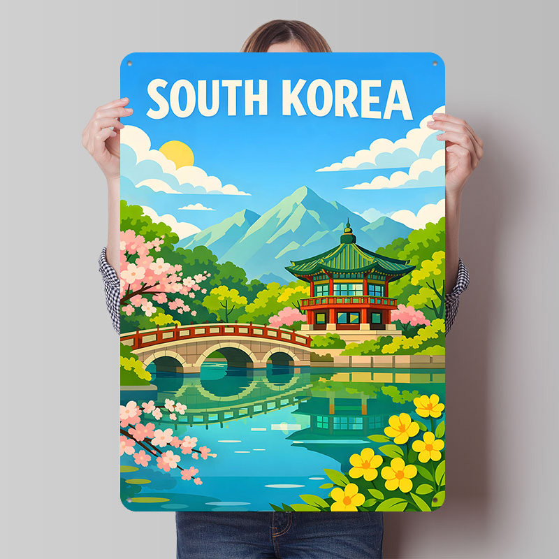 South Korea Travel Poster Cust - Desk Setup Vintage ulasan dan harga