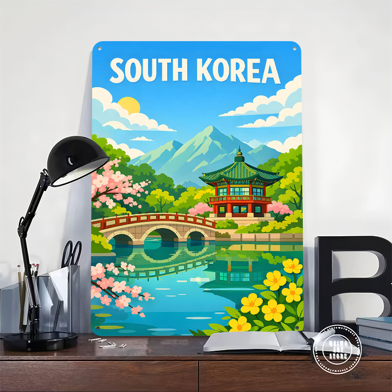 South Korea Travel Poster Cust - Desk Setup Vintage ulasan dan harga