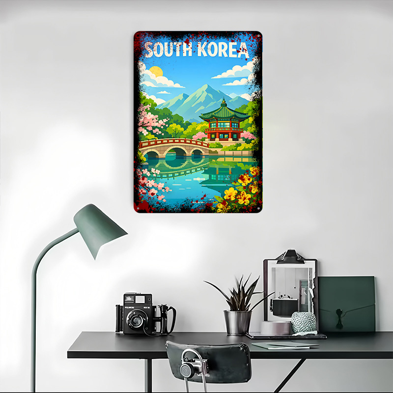 South Korea Travel Poster Cust - Desk Setup Vintage ulasan dan harga