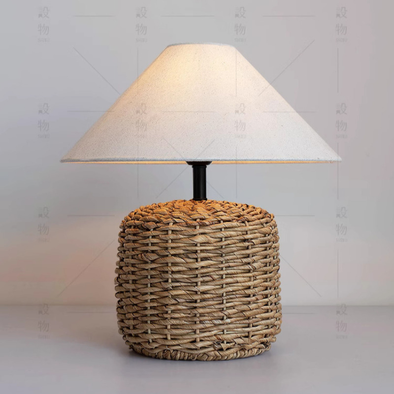 Handmade Woven E27 Table Lamp  - Desk Setup Vintage ulasan dan harga