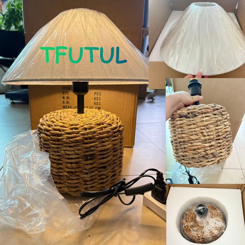 Handmade Woven E27 Table Lamp  - Desk Setup Vintage ulasan dan harga