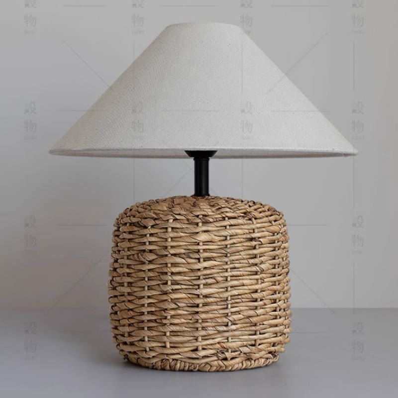 Handmade Woven E27 Table Lamp  - Desk Setup Vintage ulasan dan harga