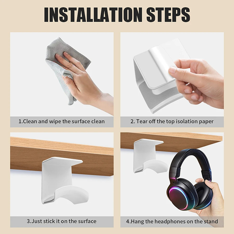 Universal Headphone Stand Adhe - Desk Setup Gaming ulasan dan harga