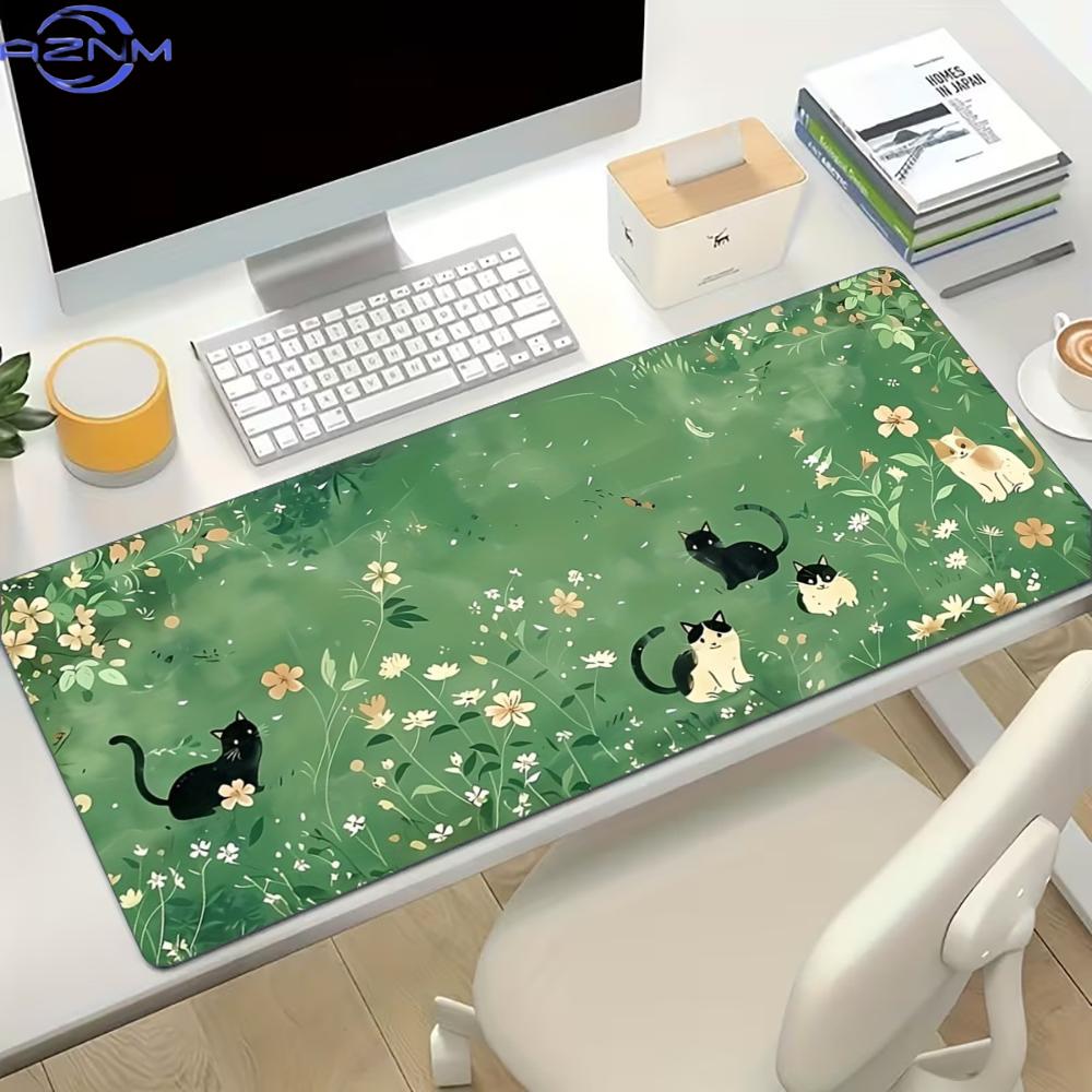 Floral Cute Cat Large Gaming M - Desk Setup For Work ulasan dan harga