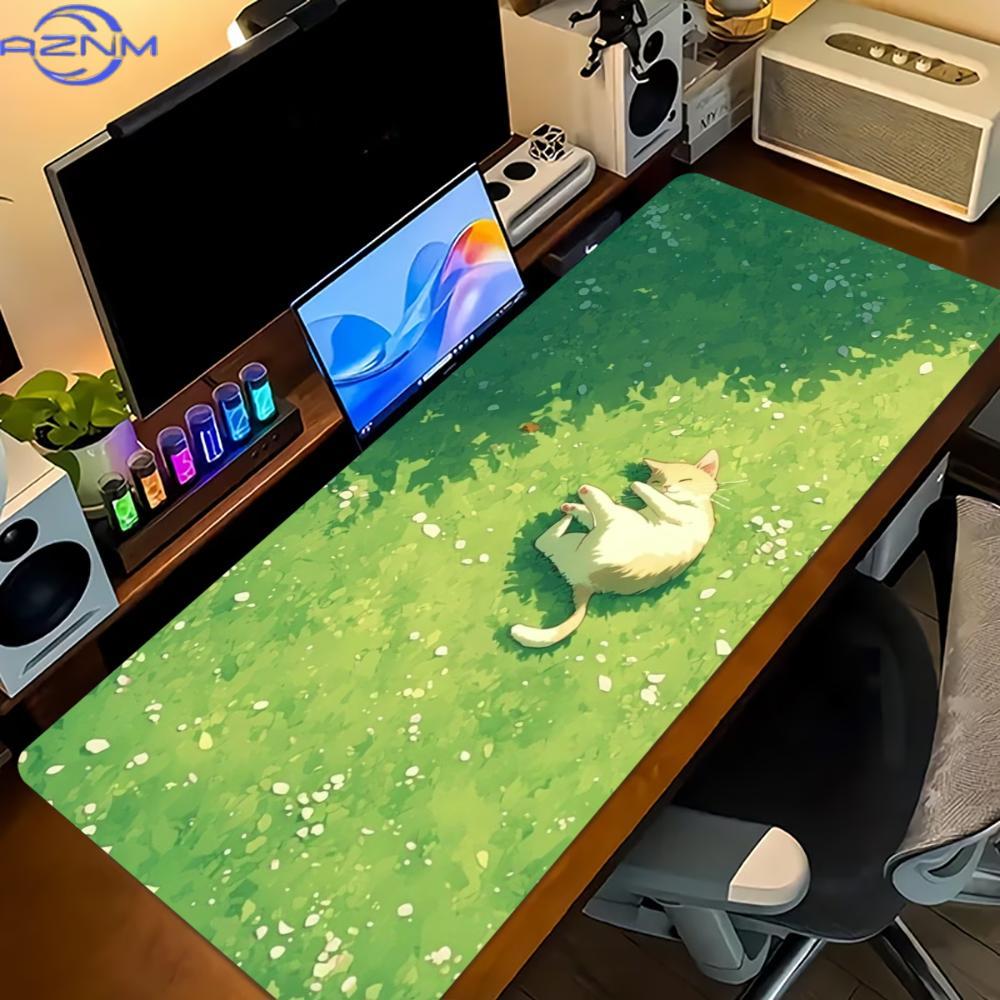 Floral Cute Cat Large Gaming M - Desk Setup For Work ulasan dan harga