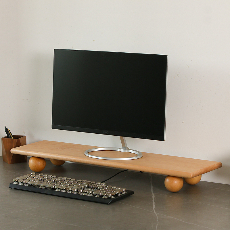Natural Wood Desktop Riser Dua - Desk Setup Natural ulasan dan harga