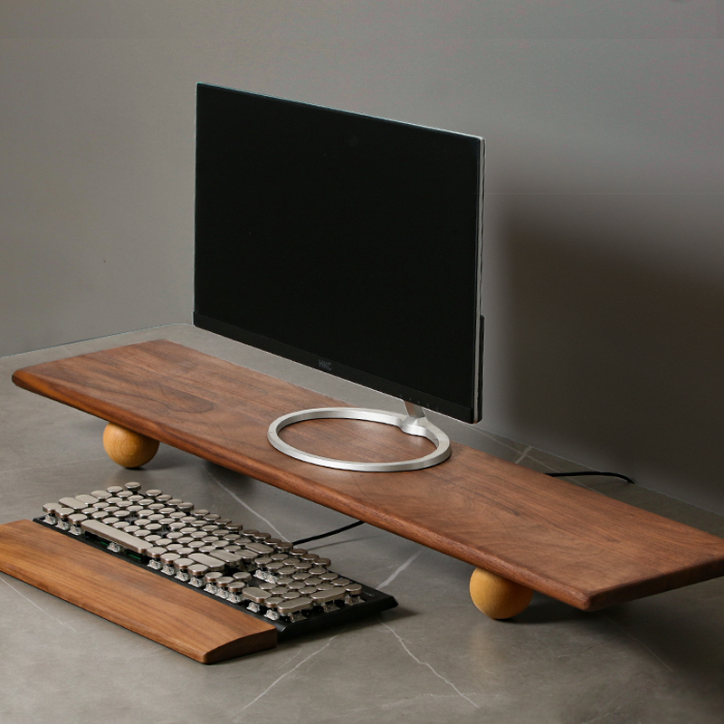 Natural Wood Desktop Riser Dua - Desk Setup Natural ulasan dan harga