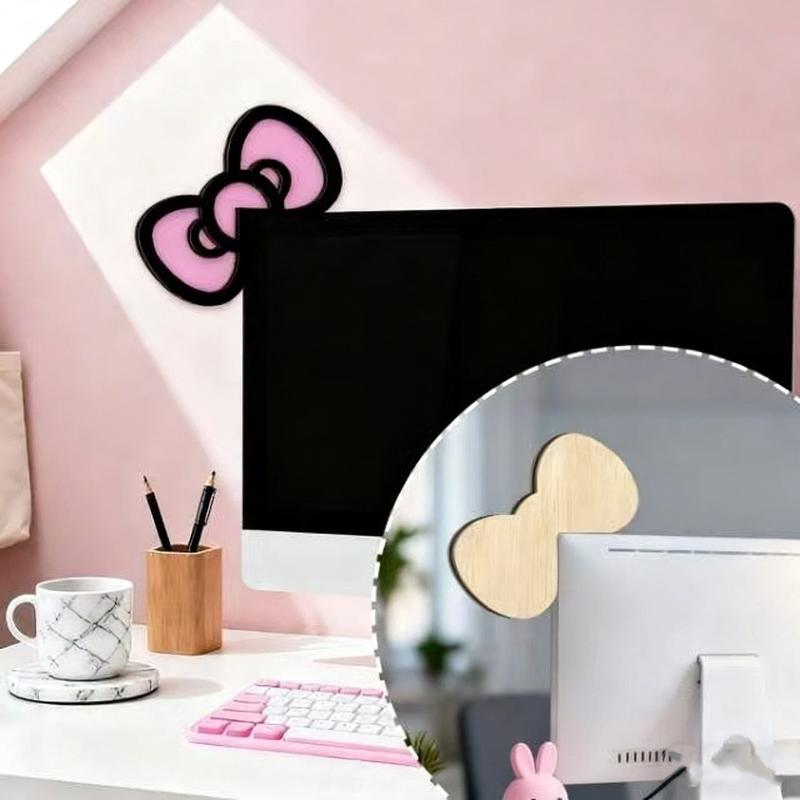 New 1/2Pcs Wooden Bowknot PC A - Desk Setup Gaming ulasan dan harga