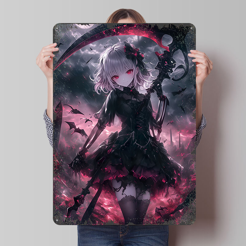 Demon Grim Reaper Girl Poster  - Desk Setup Vintage ulasan dan harga