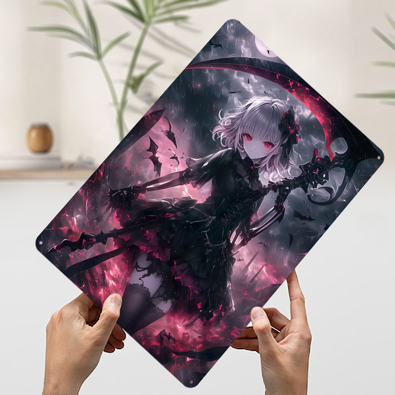Demon Grim Reaper Girl Poster  - Desk Setup Vintage ulasan dan harga