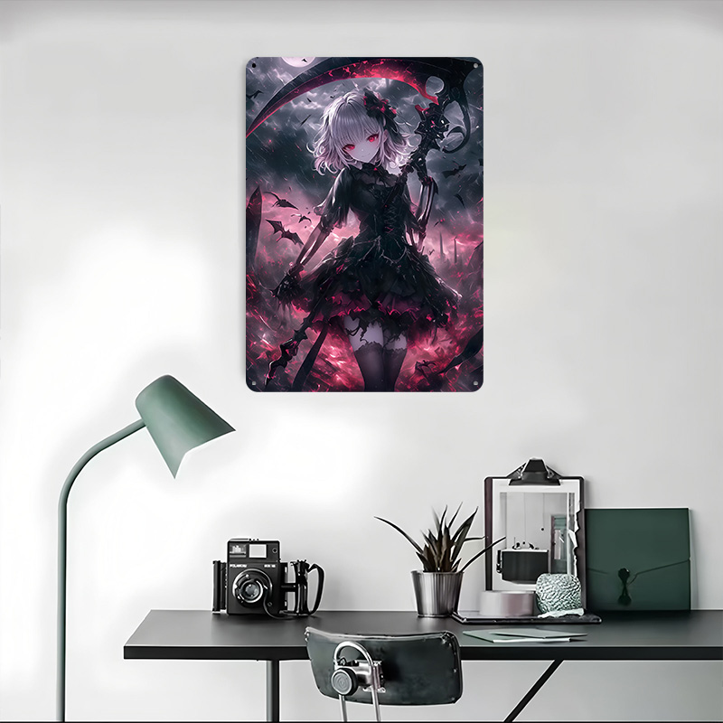 Demon Grim Reaper Girl Poster  - Desk Setup Vintage ulasan dan harga