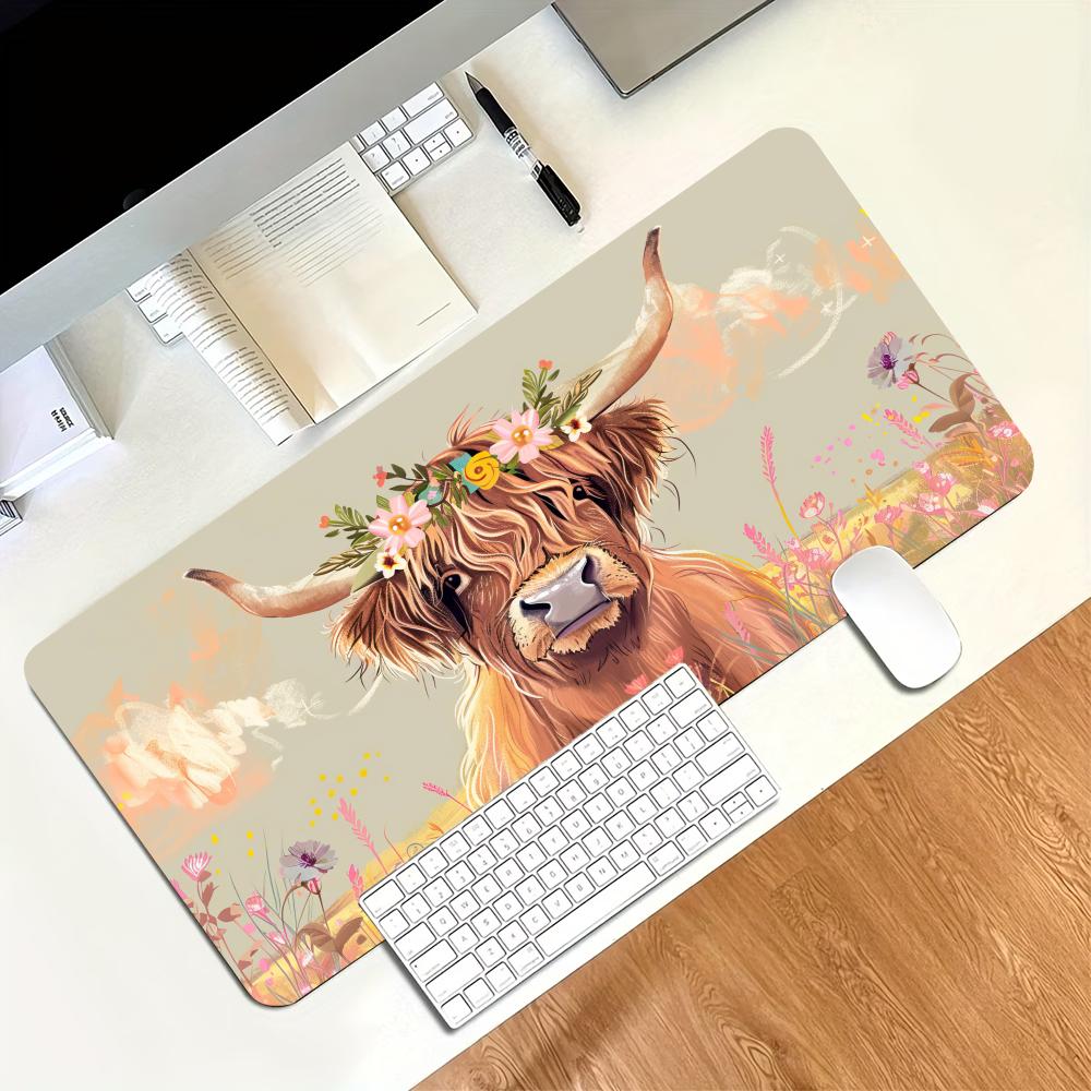 Vintage Highland Cow Floral Ga - Desk Setup Vintage ulasan dan harga