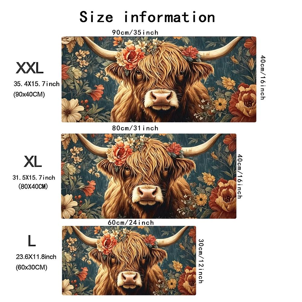 Vintage Highland Cow Floral Ga - Desk Setup Vintage ulasan dan harga