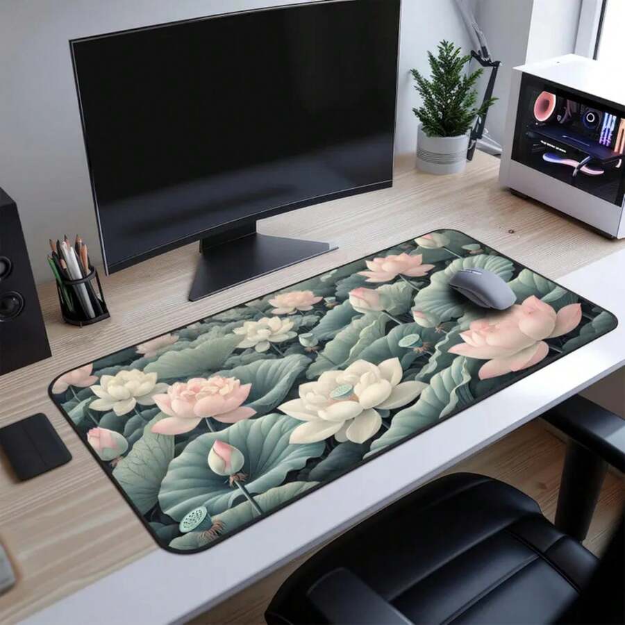 Large Lotus Flower Desk Mat No - Desk Setup Inspiration ulasan dan harga