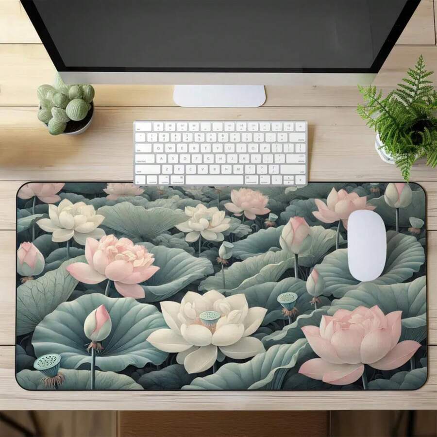 Large Lotus Flower Desk Mat No - Desk Setup Inspiration ulasan dan harga