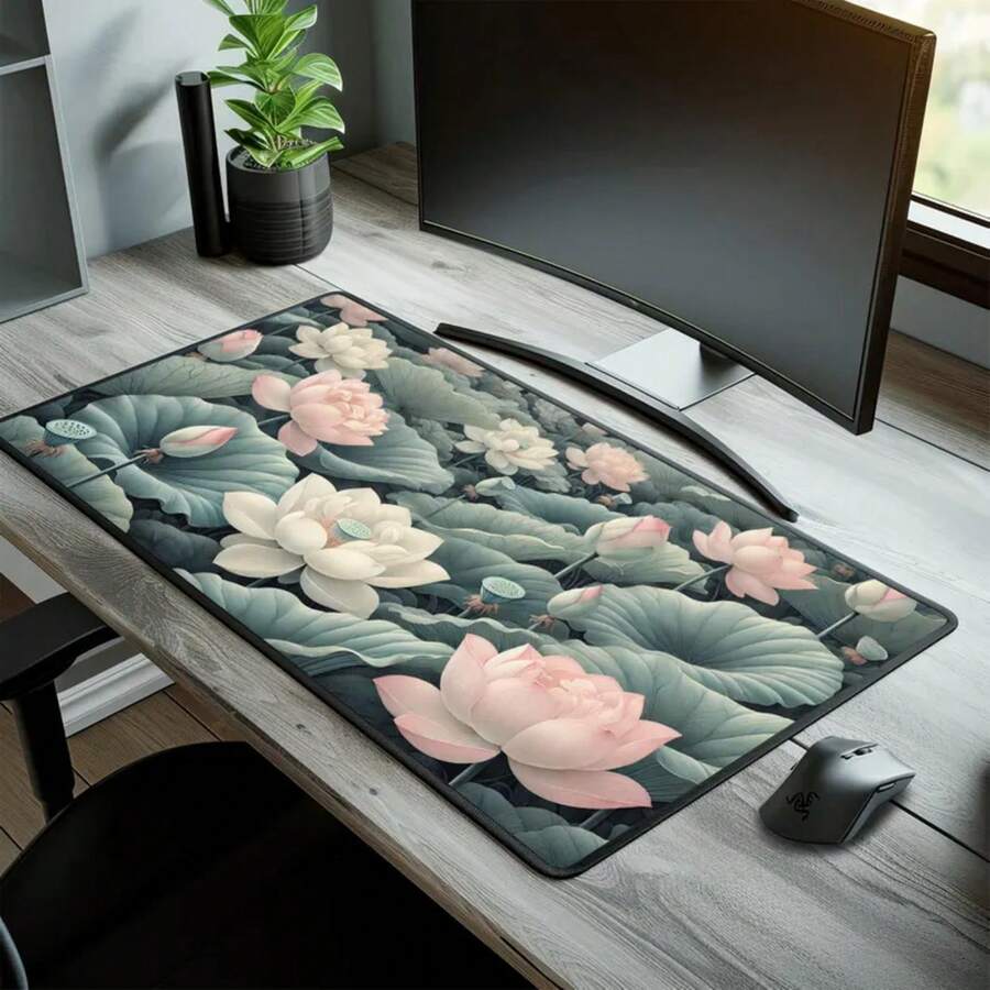 Large Lotus Flower Desk Mat No - Desk Setup Inspiration ulasan dan harga