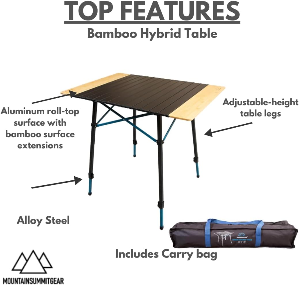 Portable Camping Table Folding - Desk Setup Natural ulasan dan harga