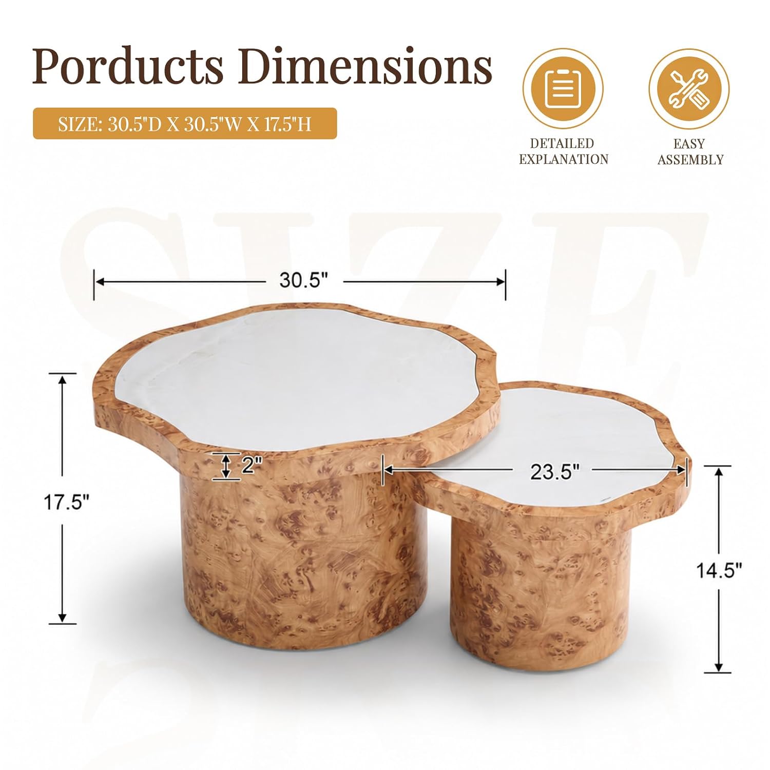 Nesting Coffee Table Set of 2, - Desk Setup Minimalist ulasan dan harga