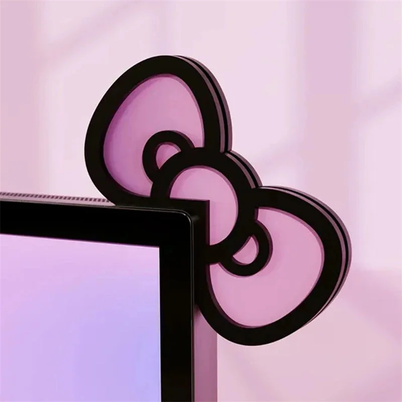 Kawaii Pink Acrylic Bow Monito - Desk Setup Gaming ulasan dan harga
