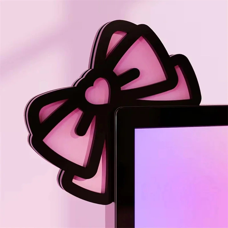 Kawaii Pink Acrylic Bow Monito - Desk Setup Gaming ulasan dan harga