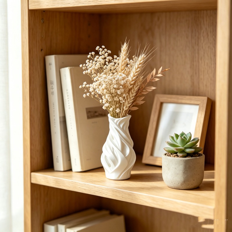 3D Printed Twisted Wave Vase O - Desk Setup Minimalist ulasan dan harga