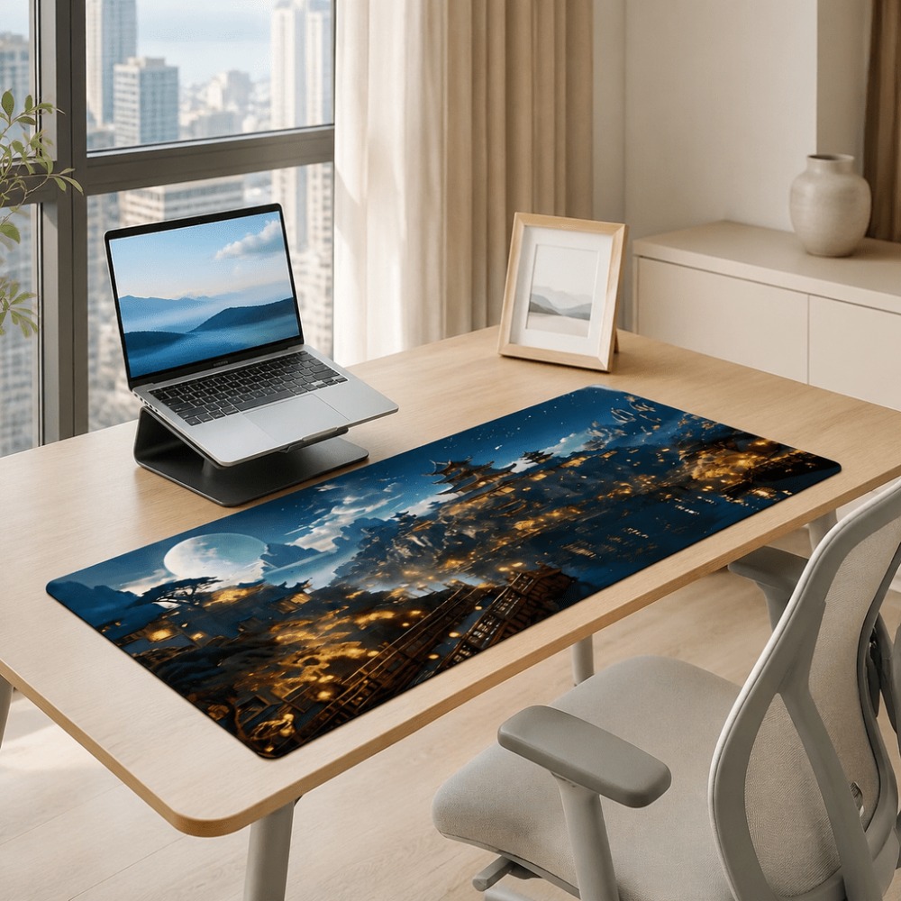 Original fantasy night city mo - Desk Setup For Work ulasan dan harga
