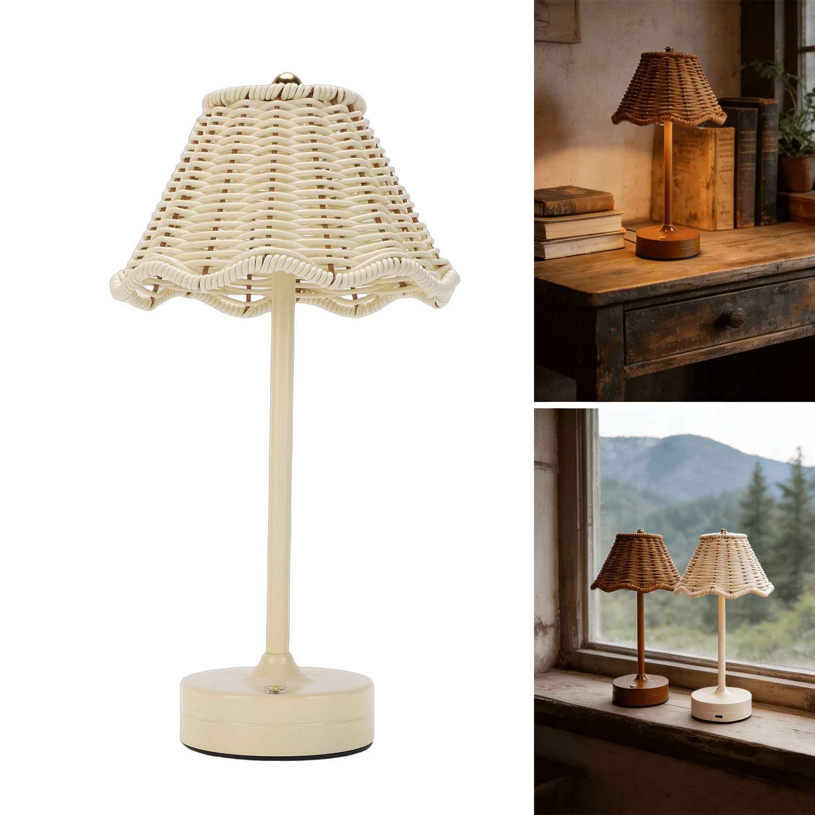 LED Vintage Rattan Table Lamp  - Desk Setup Vintage ulasan dan harga