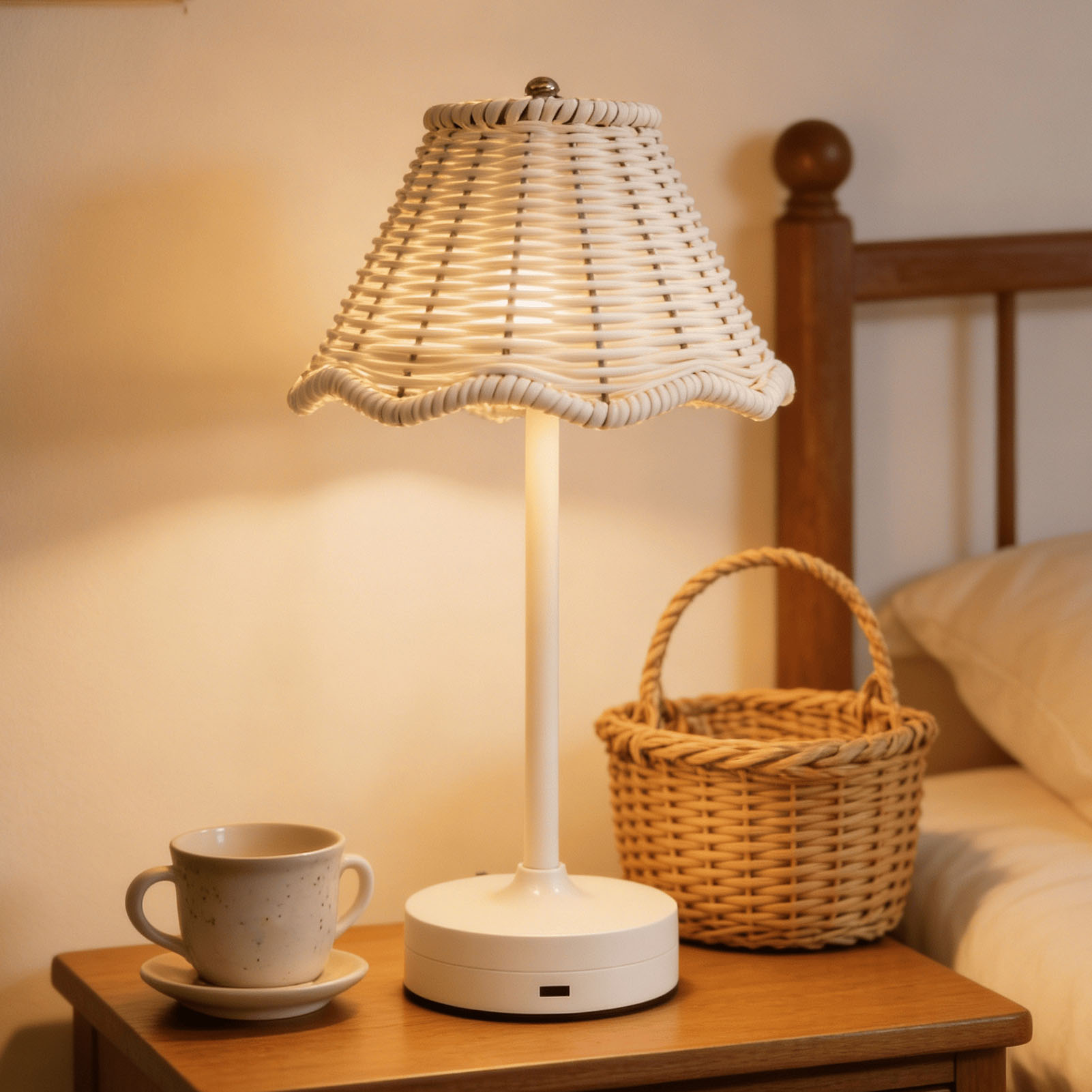 LED Vintage Rattan Table Lamp  - Desk Setup Vintage ulasan dan harga