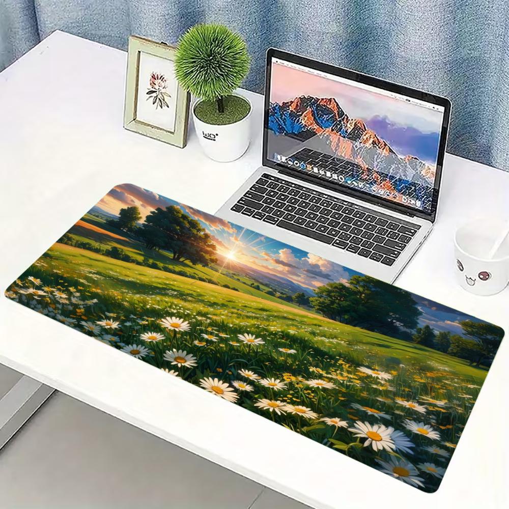 Natural Daisy Meadow Large Ext - Desk Setup Natural ulasan dan harga