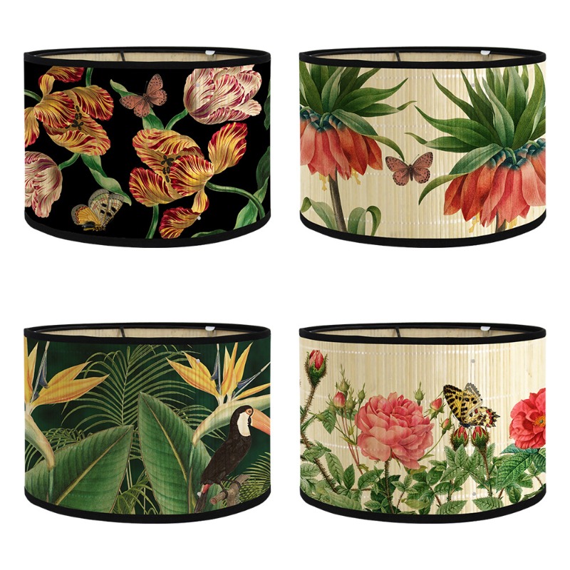 Vintage Printed Bamboo Lampsha - Desk Setup Vintage ulasan dan harga