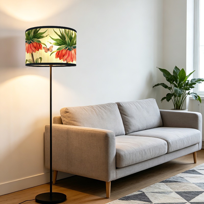 Vintage Printed Bamboo Lampsha - Desk Setup Vintage ulasan dan harga