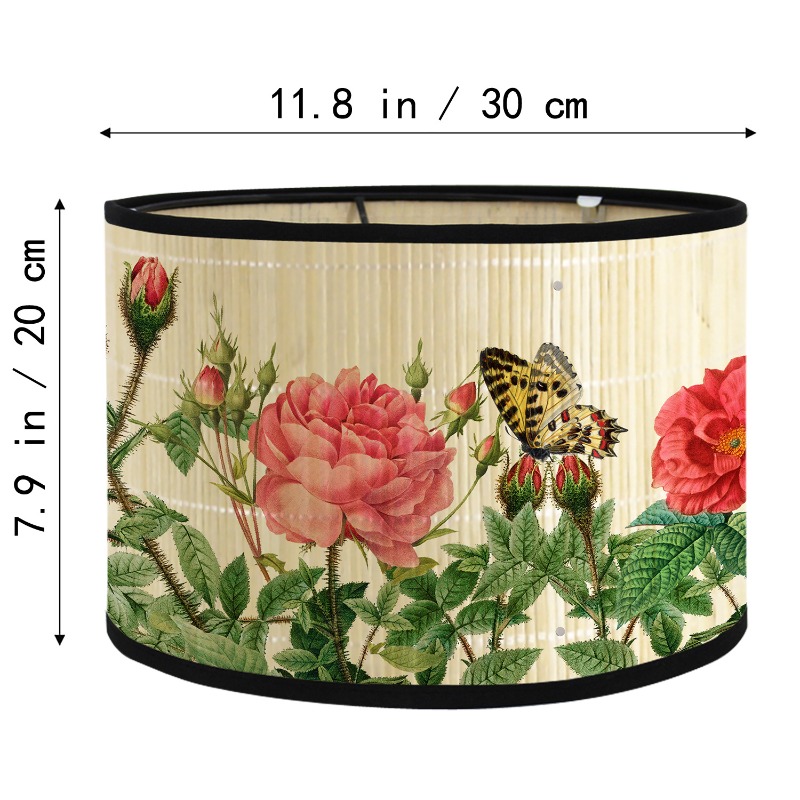 Vintage Printed Bamboo Lampsha - Desk Setup Vintage ulasan dan harga