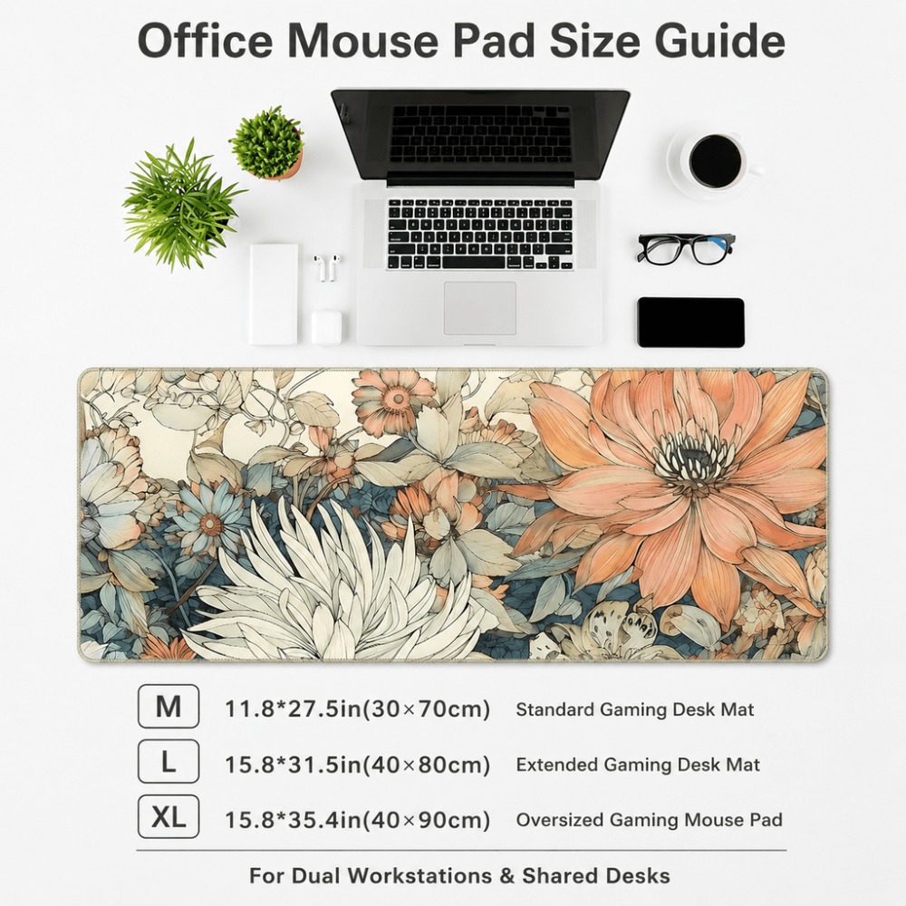 Retro floral table mat, featur - Desk Setup For Work ulasan dan harga