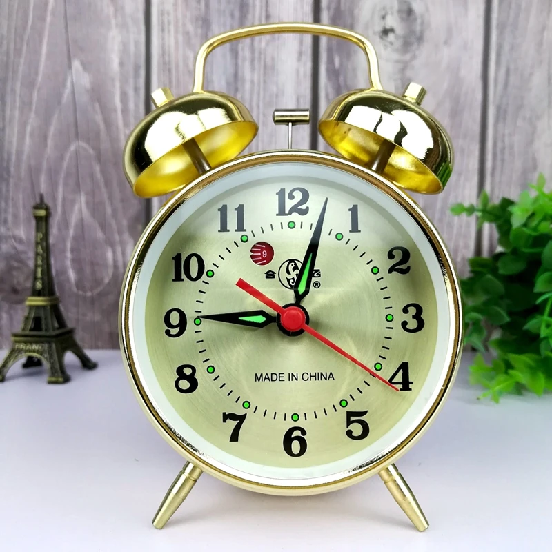 Metal Mechanical Alarm Clock C - Desk Setup Vintage ulasan dan harga