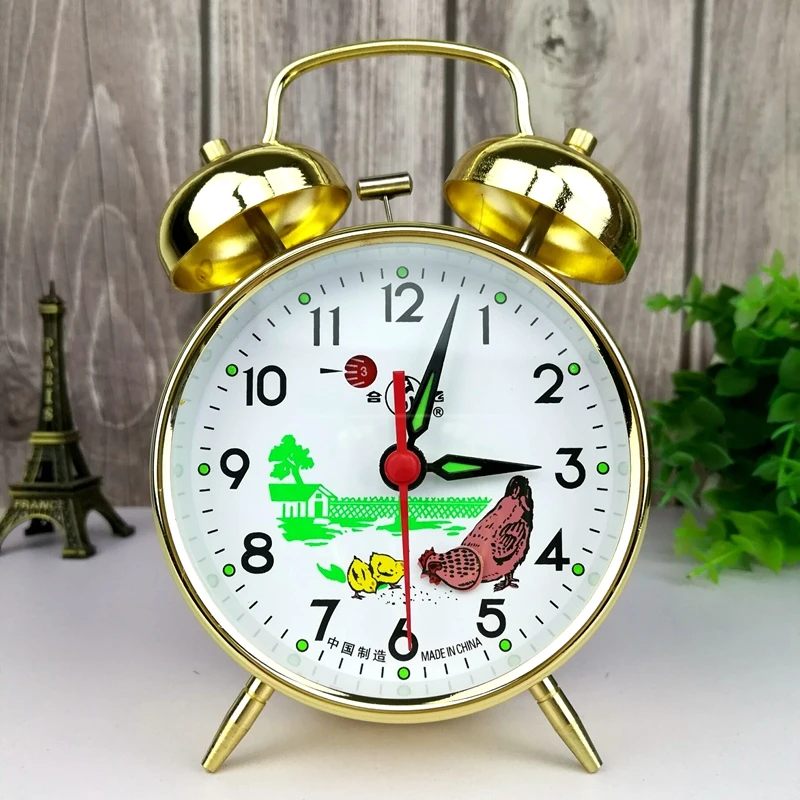 Metal Mechanical Alarm Clock C - Desk Setup Vintage ulasan dan harga