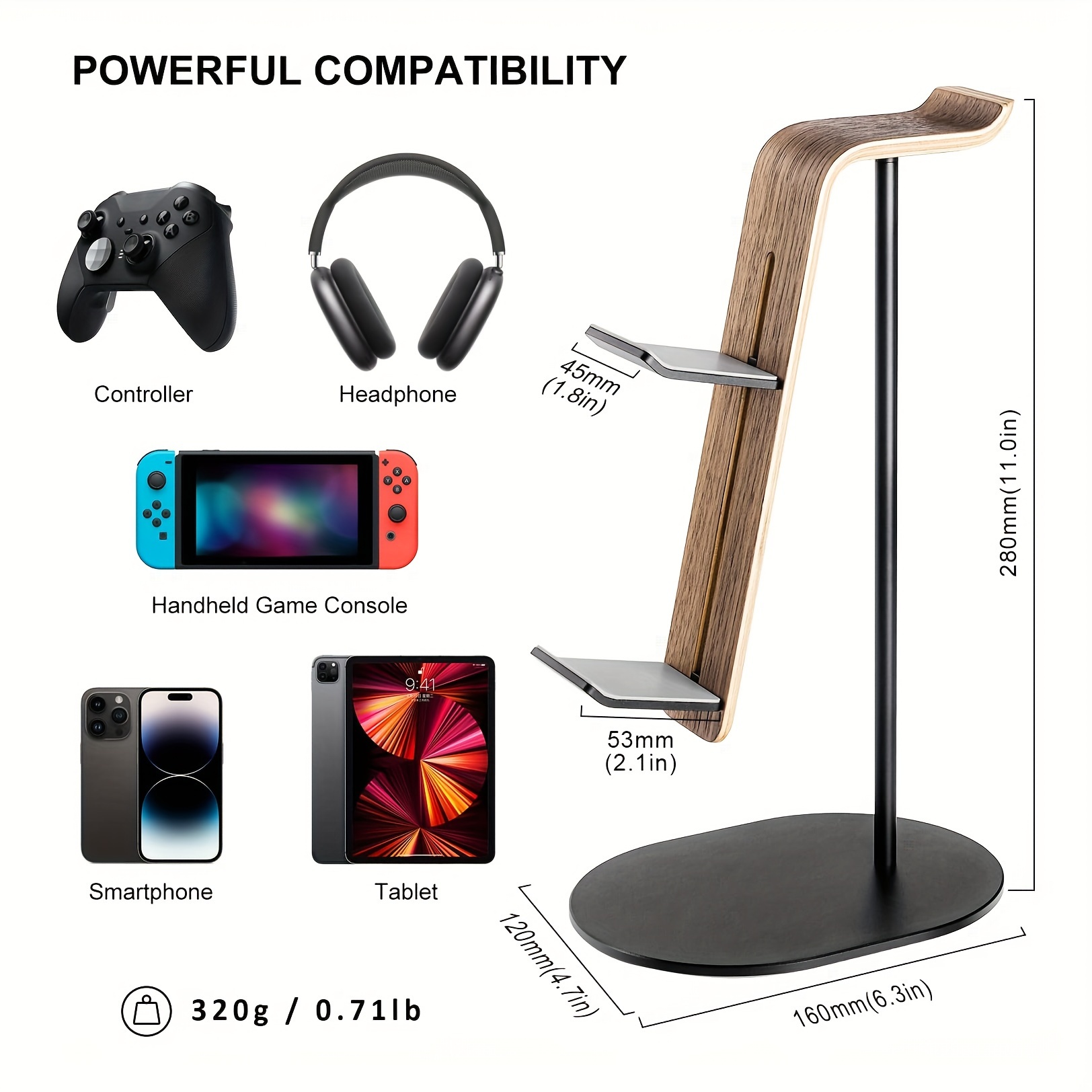 Wooden Controller & Headset Ho - Desk Setup Gaming ulasan dan harga