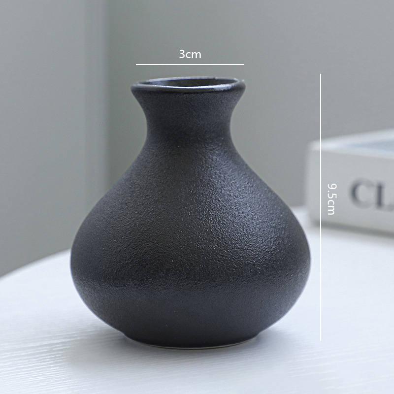5Pcs Black Ceramic Vase Set Mo - Desk Setup Minimalist ulasan dan harga