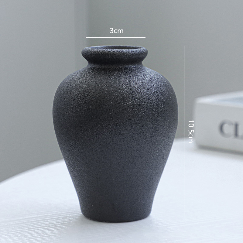 5Pcs Black Ceramic Vase Set Mo - Desk Setup Minimalist ulasan dan harga