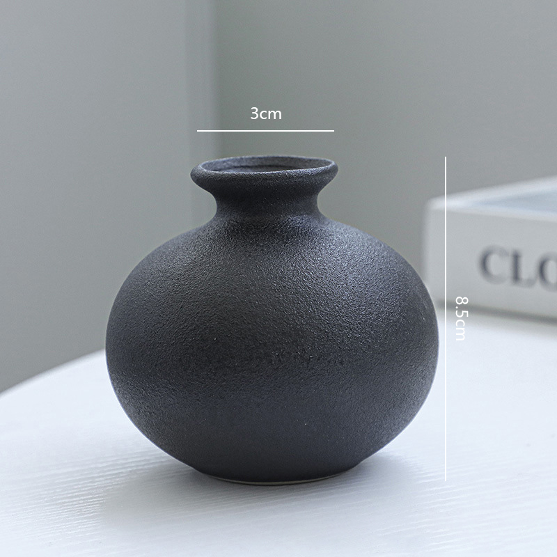 5Pcs Black Ceramic Vase Set Mo - Desk Setup Minimalist ulasan dan harga