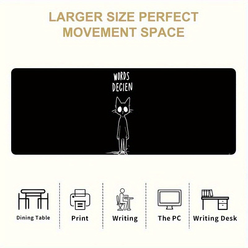 Funny Sketch Cat Words Decien  - Desk Setup For Work ulasan dan harga